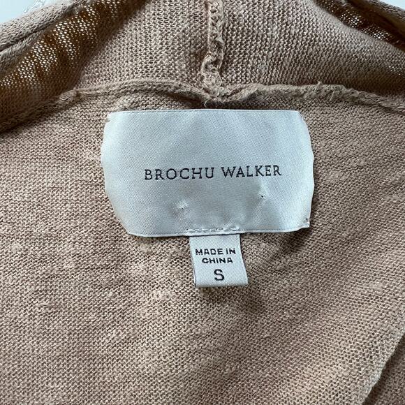 Brochu Walker Linen Blend Twist Hem Long Sleeves Top Small - Picture 3 of 10